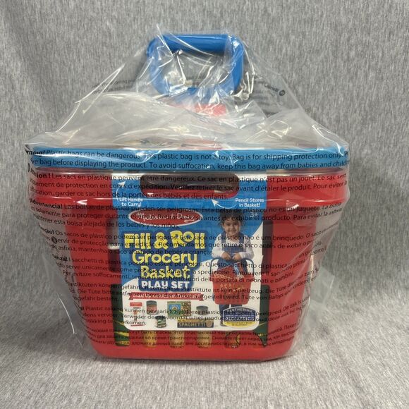 New Melissa & Doug Fill & Roll Grocery Basket Play Set with 11 Pieces Free S&H - Picture 1 of 5